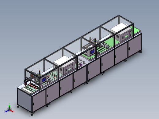 显示屏自动点胶、UV固化流水线正等轴测缩略图