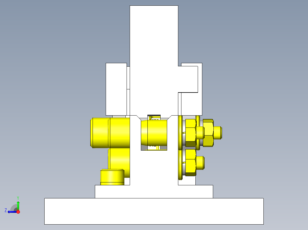 工件夹紧解除机构右视图
