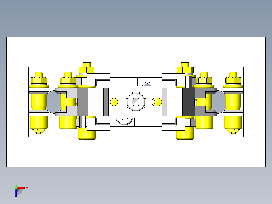 工件夹紧解除机构俯视图