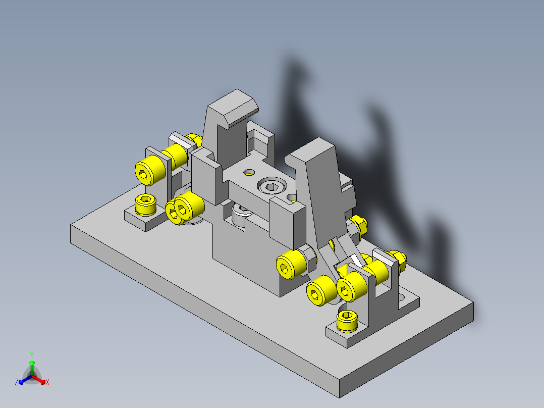工件夹紧解除机构正等轴测图