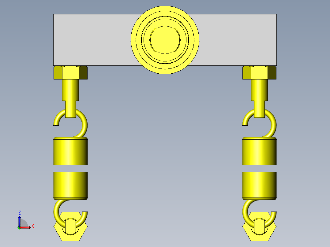 皮带张力装置（使用弹簧）前视图