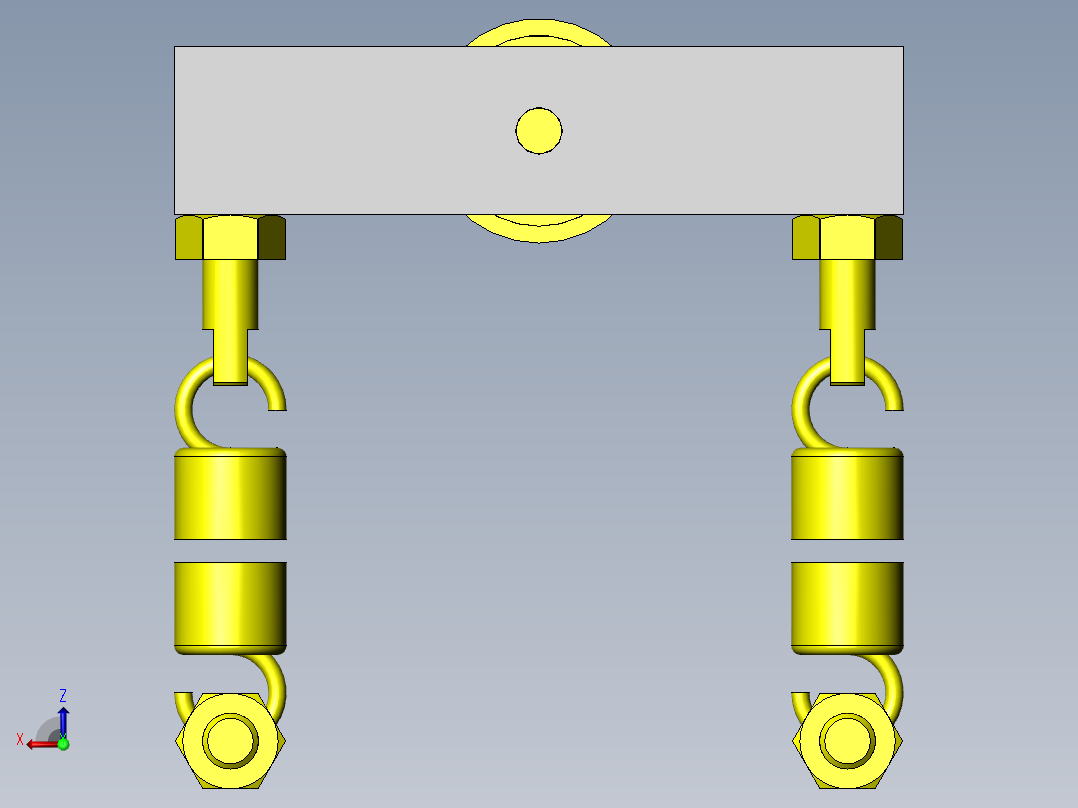 皮带张力装置（使用弹簧）后视图