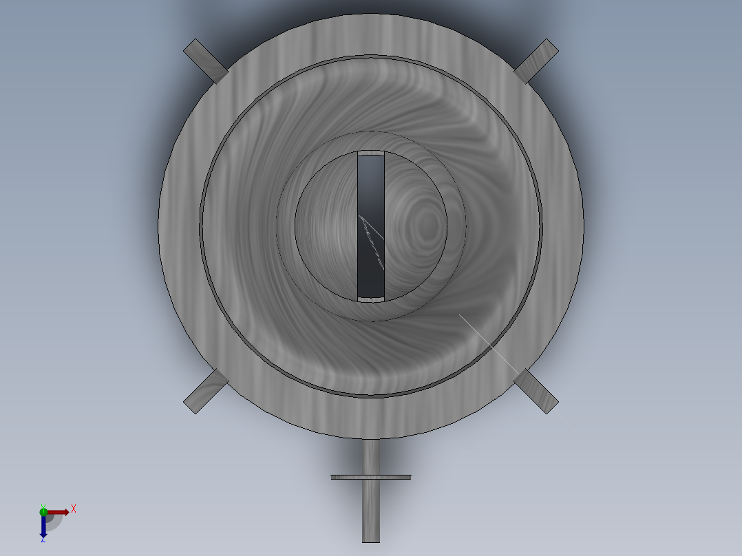 煤油灯3D模型俯视图