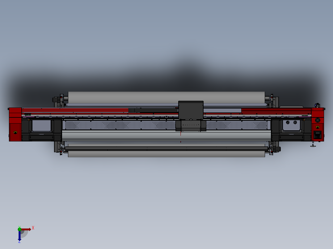 ZY13039 数码喷绘打印机-可打印3米3幅宽俯视图