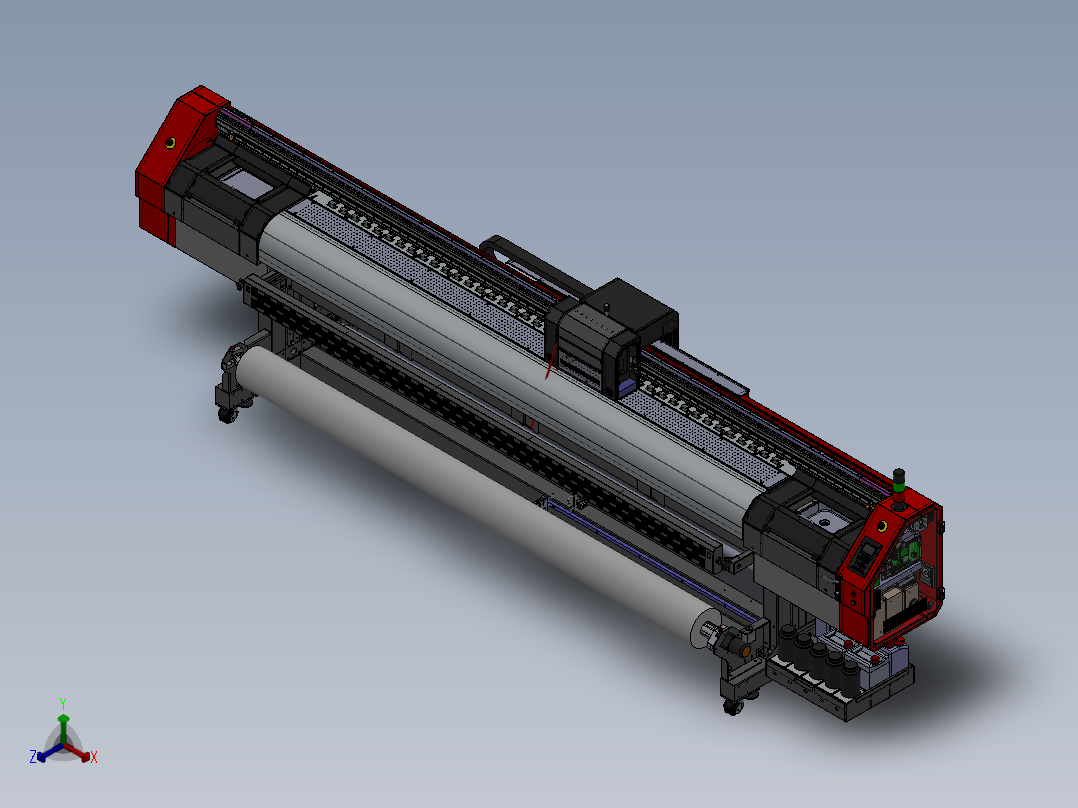 ZY13039 数码喷绘打印机-可打印3米3幅宽正等轴测图
