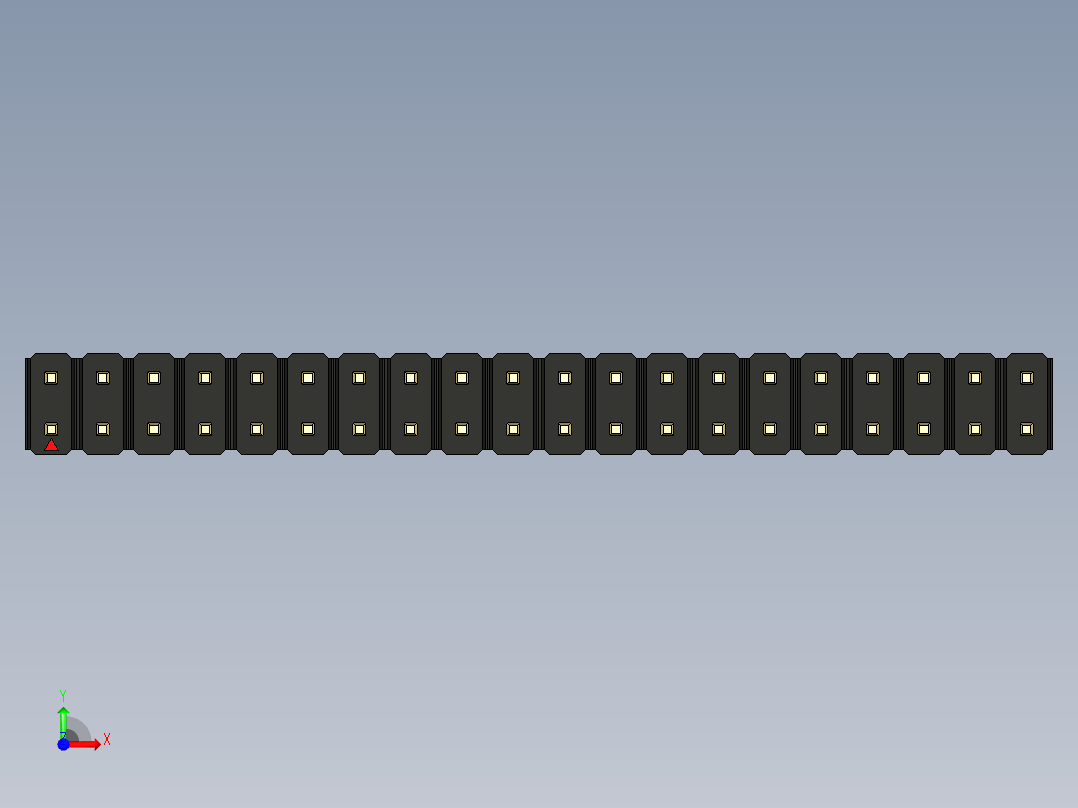 彩色公头100mil（2.54mm）系列-DS1021_black_2x20p_100mil_Type1_rev1.0前视图