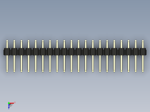 彩色公头100mil（2.54mm）系列-DS1021_black_2x20p_100mil_Type1_rev1.0俯视缩略图