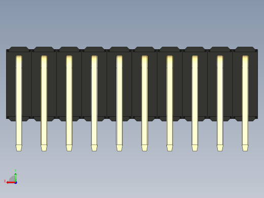 彩色公排针 100mil 2.54mm 系列-DS1022_black_3x10p_100mil_TypeD_rev1.0后视缩略图