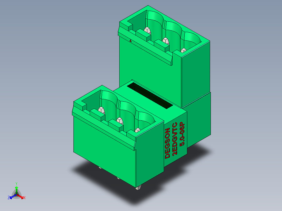 DEGSON 2EDG 系列 5.0mm 可插拔接线端子组-2EDGVTC-5.0-06P-14-00AH主视图