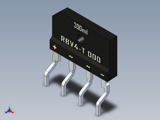 桥式整流器-RBV4-T正等轴测缩略图