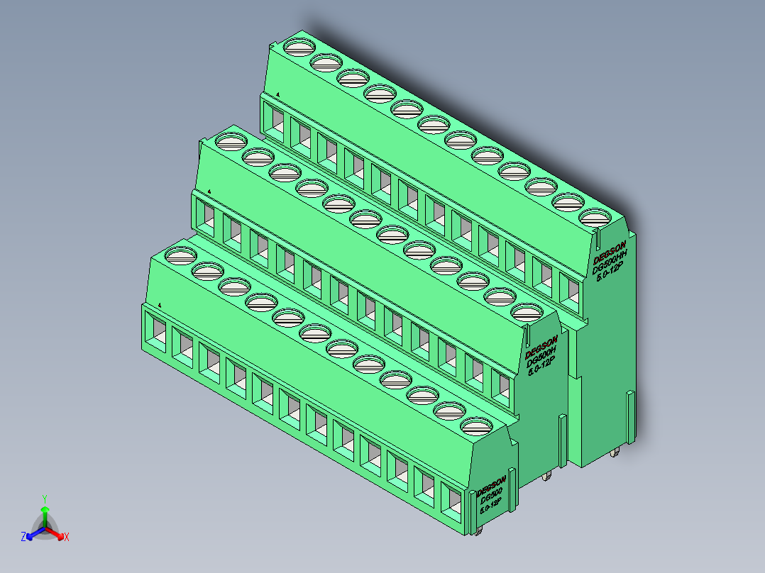 DEGSON DG500 系列 5.05.087.62mm 接线端子-DG500A3-5.0-36P-14-00AH主视图