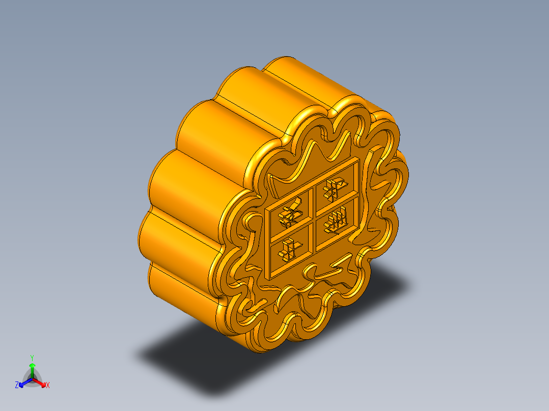 月饼正等轴测图