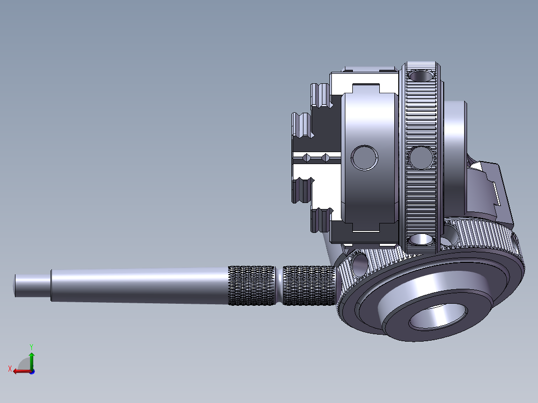 三爪卡盘SolidWorks后视图