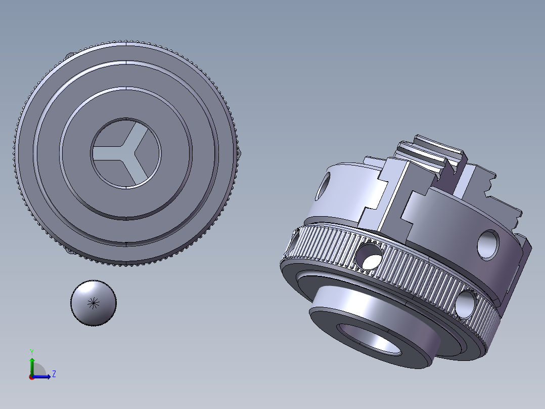 三爪卡盘SolidWorks左视图