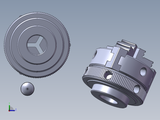 三爪卡盘SolidWorks左视缩略图