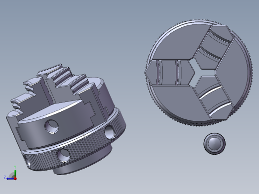 三爪卡盘SolidWorks右视缩略图