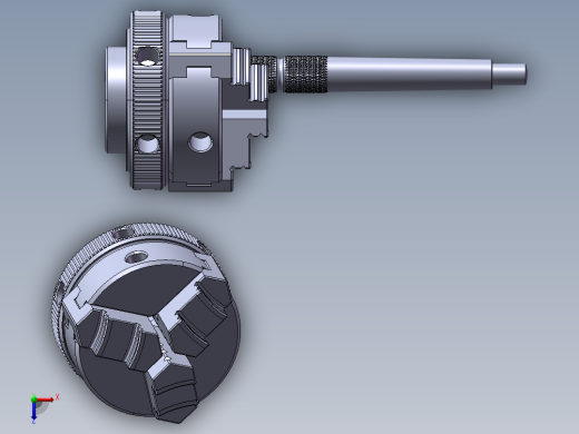 三爪卡盘SolidWorks俯视缩略图