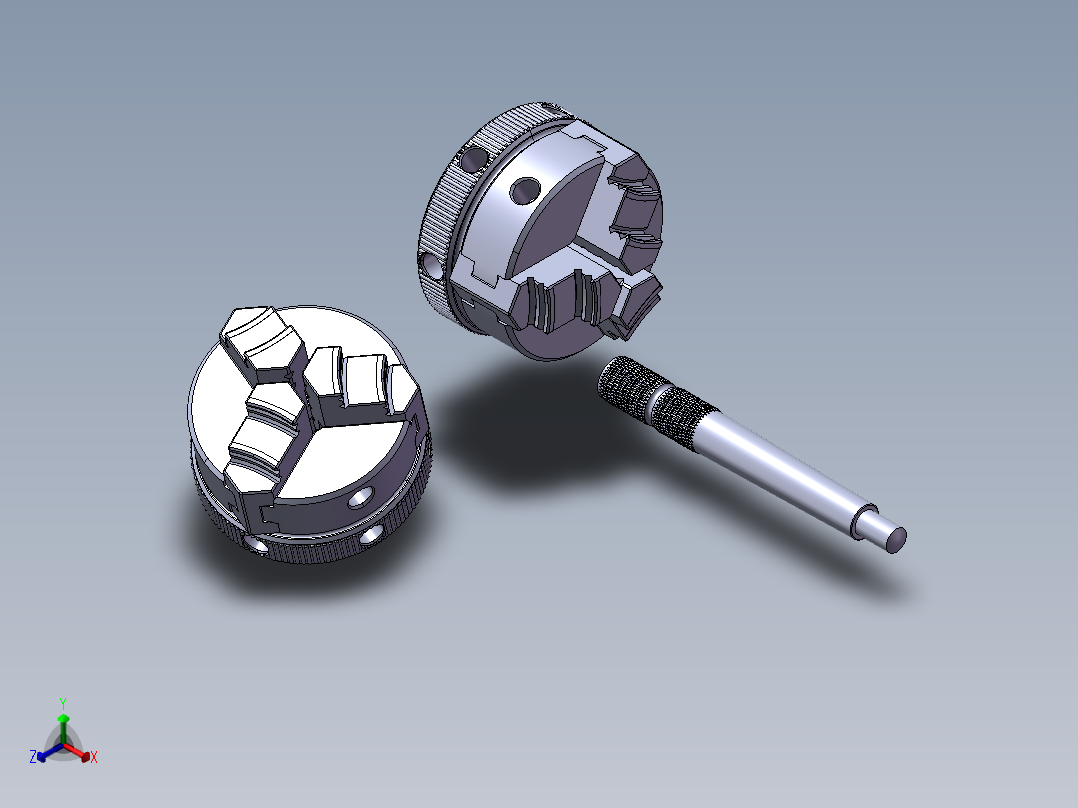 三爪卡盘SolidWorks正等轴测图