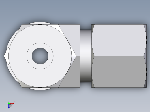 卡套式工业通用硬管接头EO_Adjustable_locknut_run_tee_LEE08ZSMCF俯视缩略图