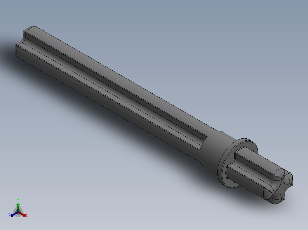 乐高机械组车桥-32209 MdStone Technic Axle 5.5 with Stop正等轴测图