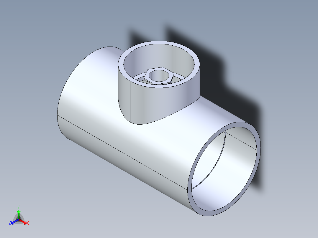 聚氯乙烯配件02A-Sch80_ReducingTee_SxSxS_801-419FB_4in x 1.5in主视图