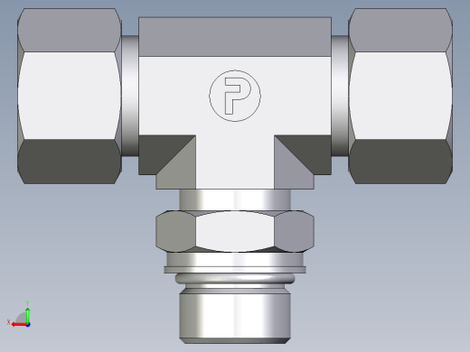 卡套式工业通用硬管接头EO_Adjustable_locknut_branch_tee_TEE16SMORCF后视缩略图