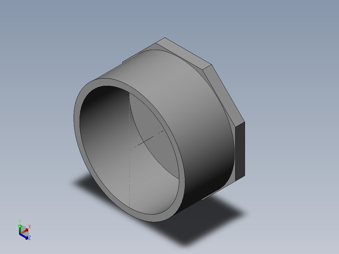 PVC管件-4in_EndCap正等轴测图