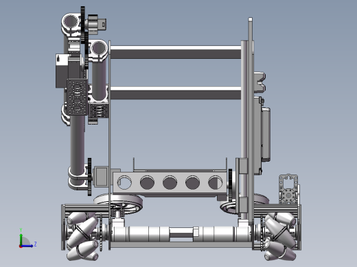 Atomic Gears 2018 Relic Recovery麦克纳姆轮车3D图纸 STP格式左视缩略图