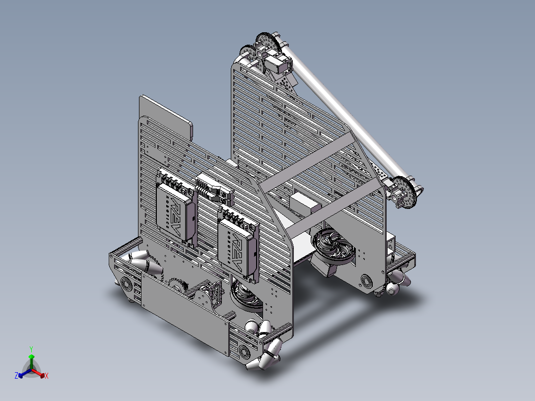 Atomic Gears 2018 Relic Recovery麦克纳姆轮车3D图纸 STP格式正等轴测图