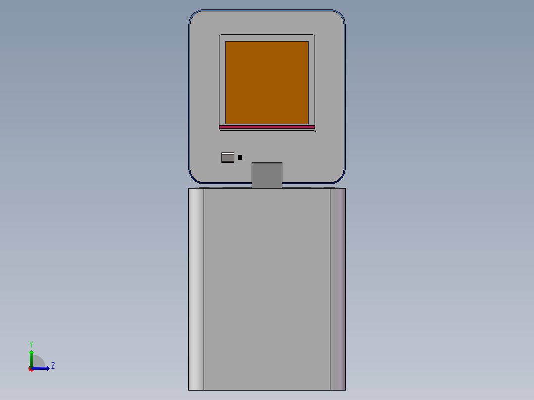 零接触垃圾桶建模左视图