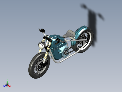 TorqueFreak 电动摩托车--stp正等轴测缩略图