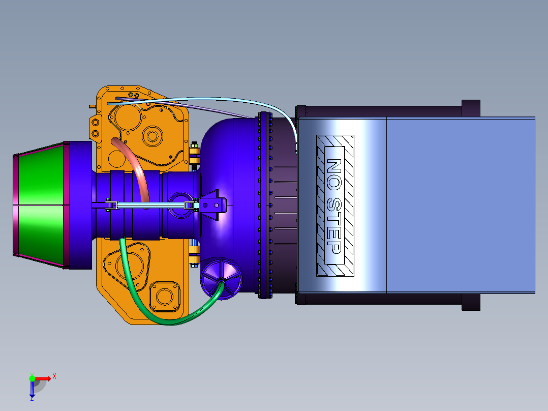 车载燃气涡轮引擎俯视图