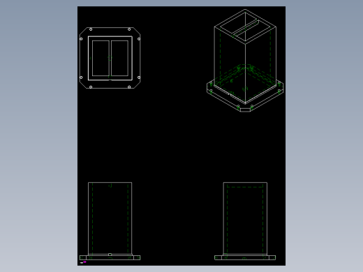 四面基座1910-2D多系列多零件图纸模型