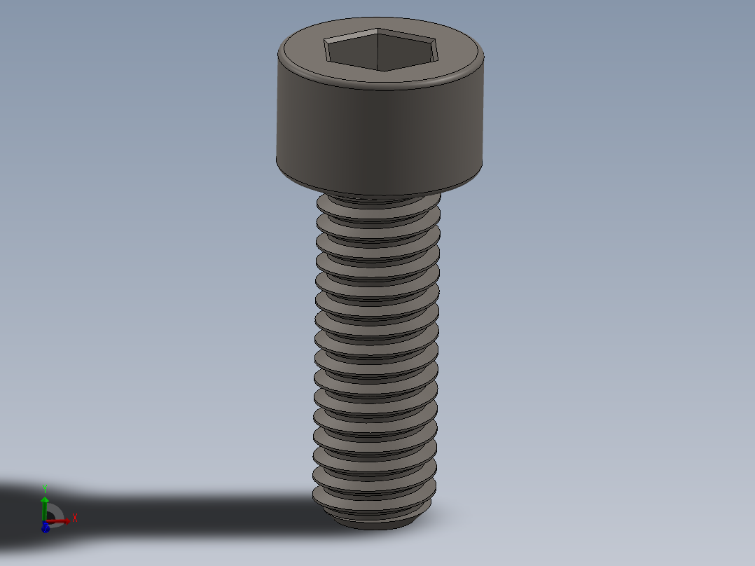 Screw_DIN_912_M6x18F_A2.SLDPRT公制内六角螺钉主视图