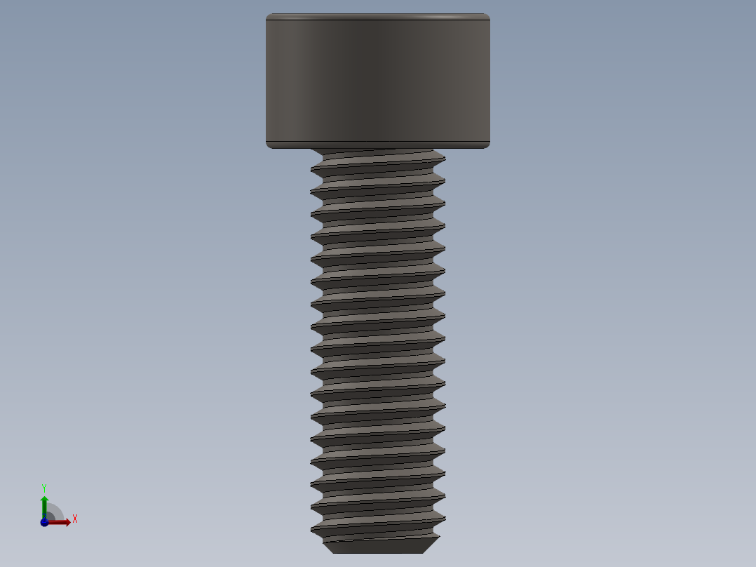 Screw_DIN_912_M6x18F_A2.SLDPRT公制内六角螺钉前视图
