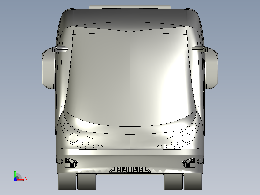 客车、公交车(8)前视图