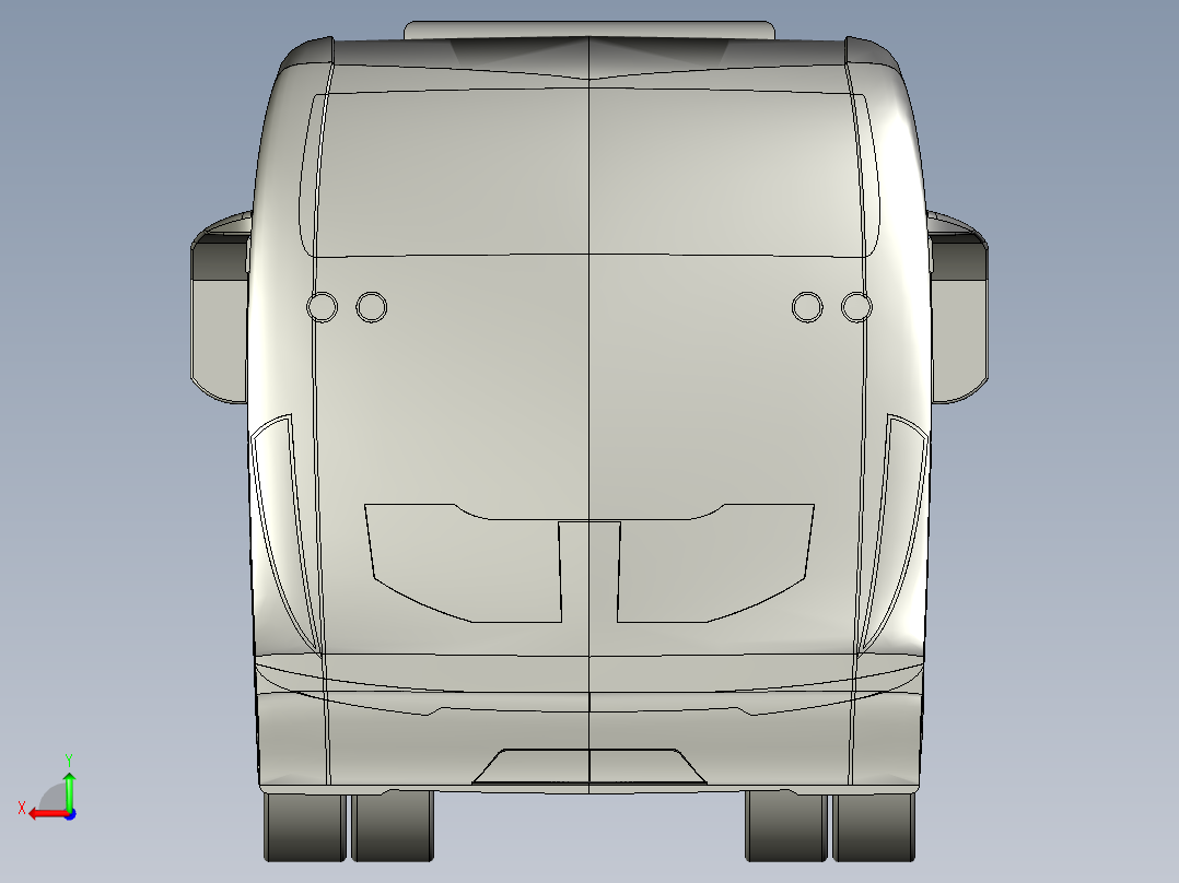 客车、公交车(8)后视图