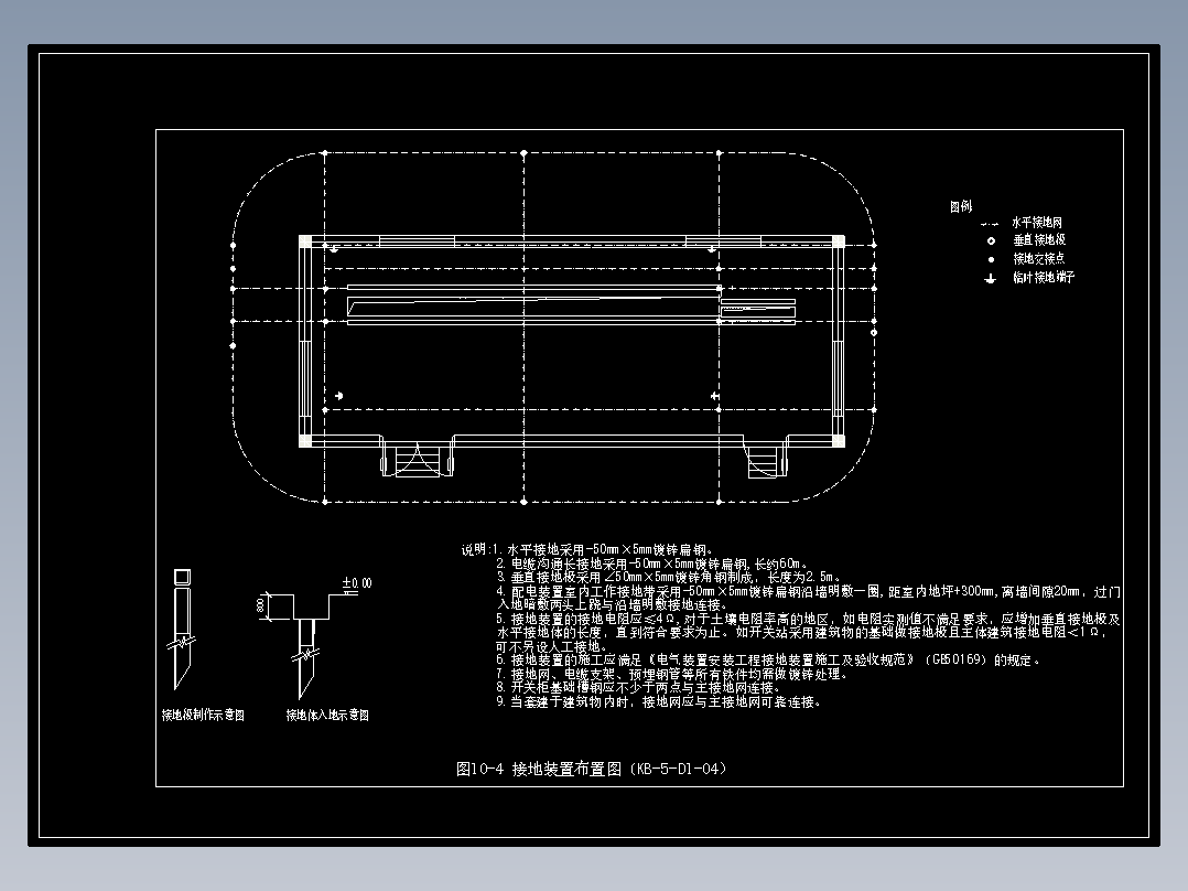 图10-4 接地装置布置图（KB-5-D1-04）