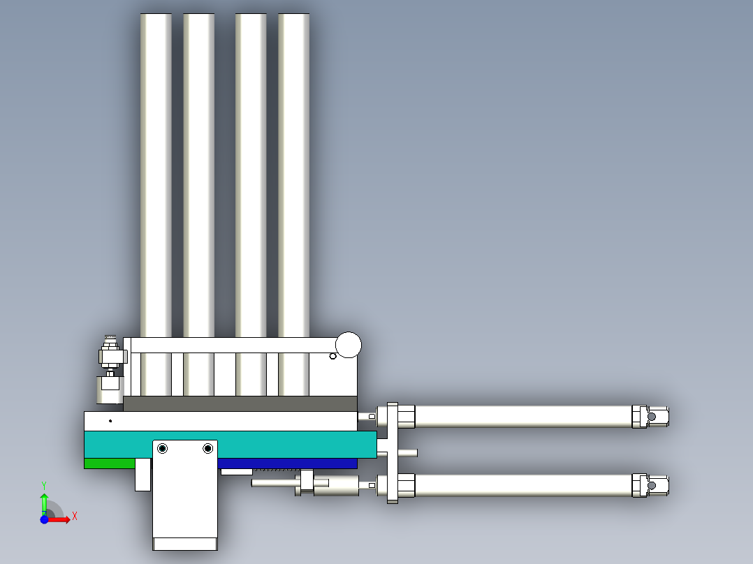 多管轴承上料机构前视图