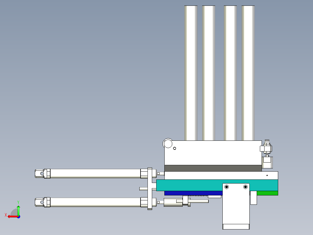 多管轴承上料机构后视图