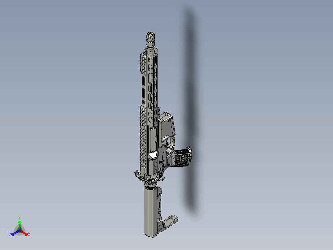手枪左轮冲锋枪老式狙击步枪设计3D图纸cmmg-mk4-banshee-1 1 STP主视图