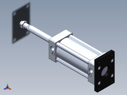 气缸SU63x100FB正等轴测缩略图