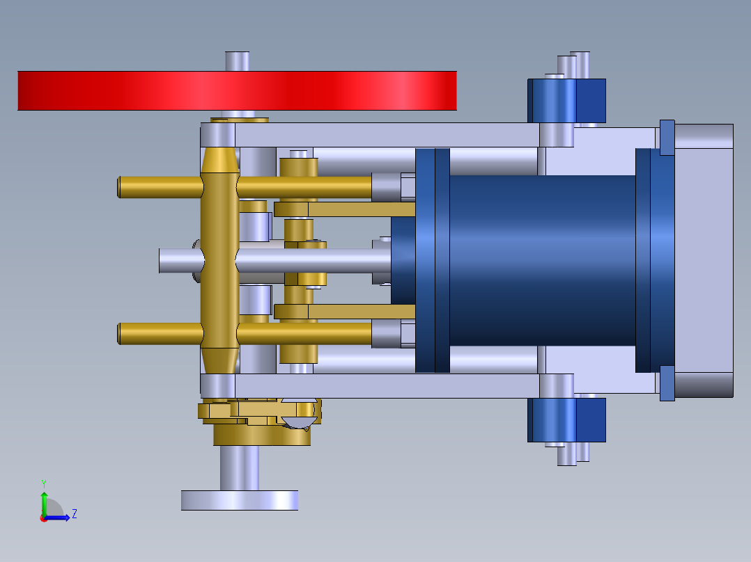 单双缸侧梁蒸汽机结构左视图