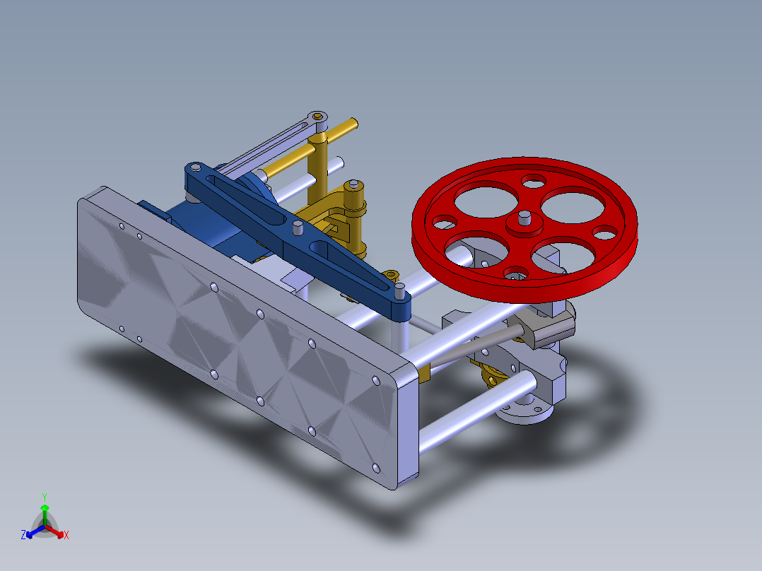 单双缸侧梁蒸汽机结构正等轴测图