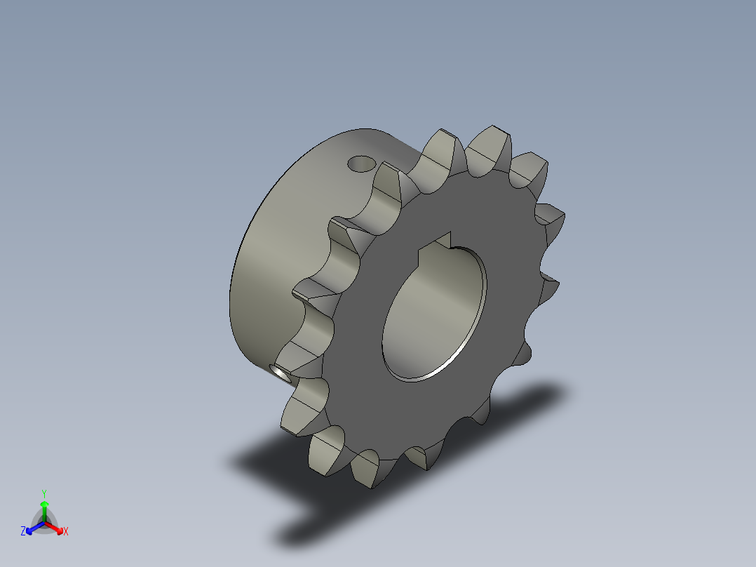204-012动力链轮15Z08B正等轴测图