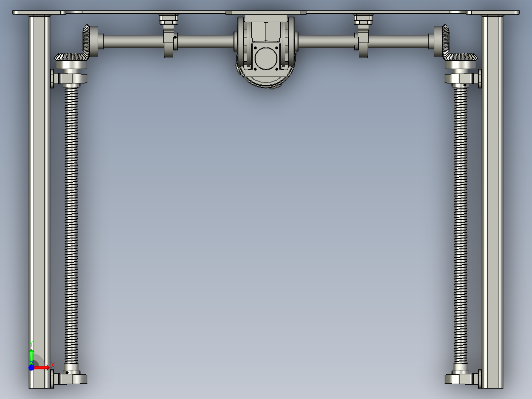 蜗轮丝杠式安装提升装置前视图