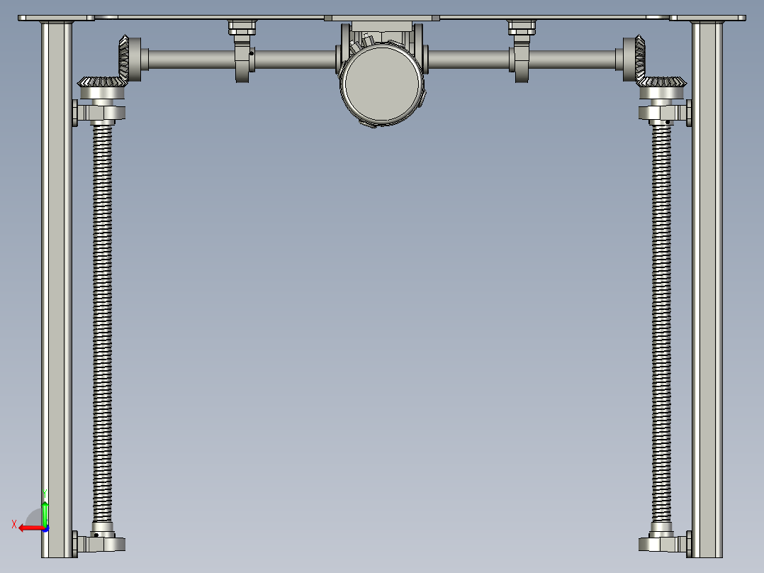 蜗轮丝杠式安装提升装置后视图