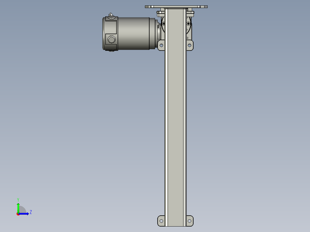 蜗轮丝杠式安装提升装置左视图