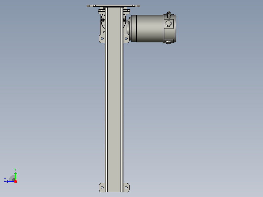 蜗轮丝杠式安装提升装置右视图