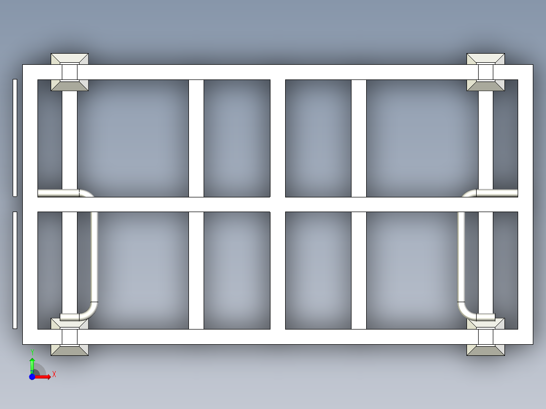 包裹架骨架料架前视图